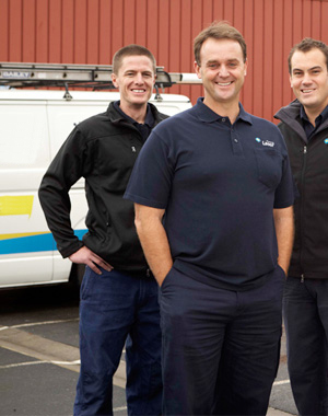 three of our Ceres plumbers standing ready by their truck